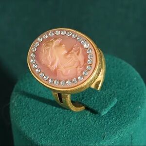 Vintage Aristocrat’s Cameo Antique Brass Masterpiece Ring